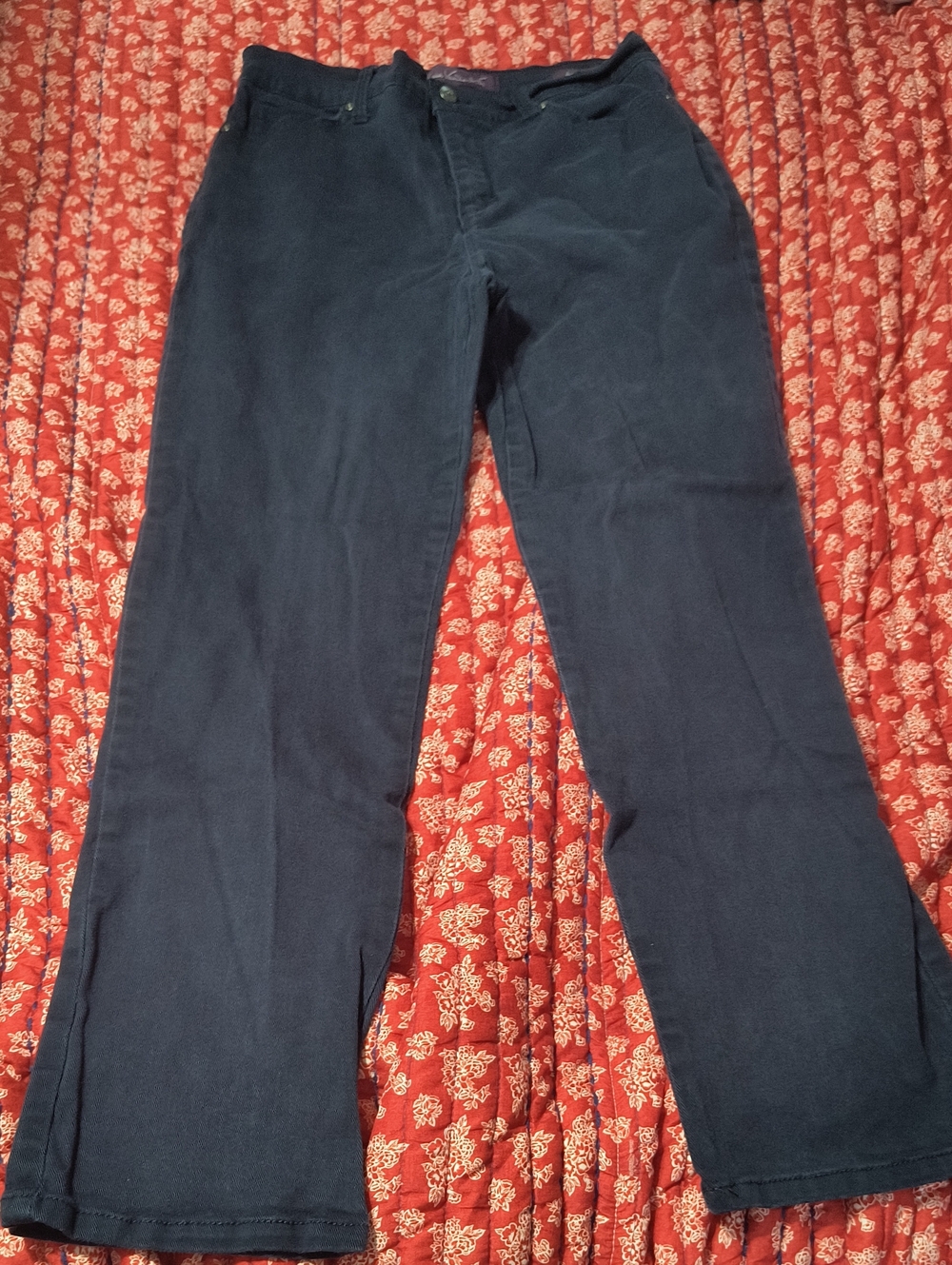 Flared Navy Blue Women's Jeans - Classic Wide Leg